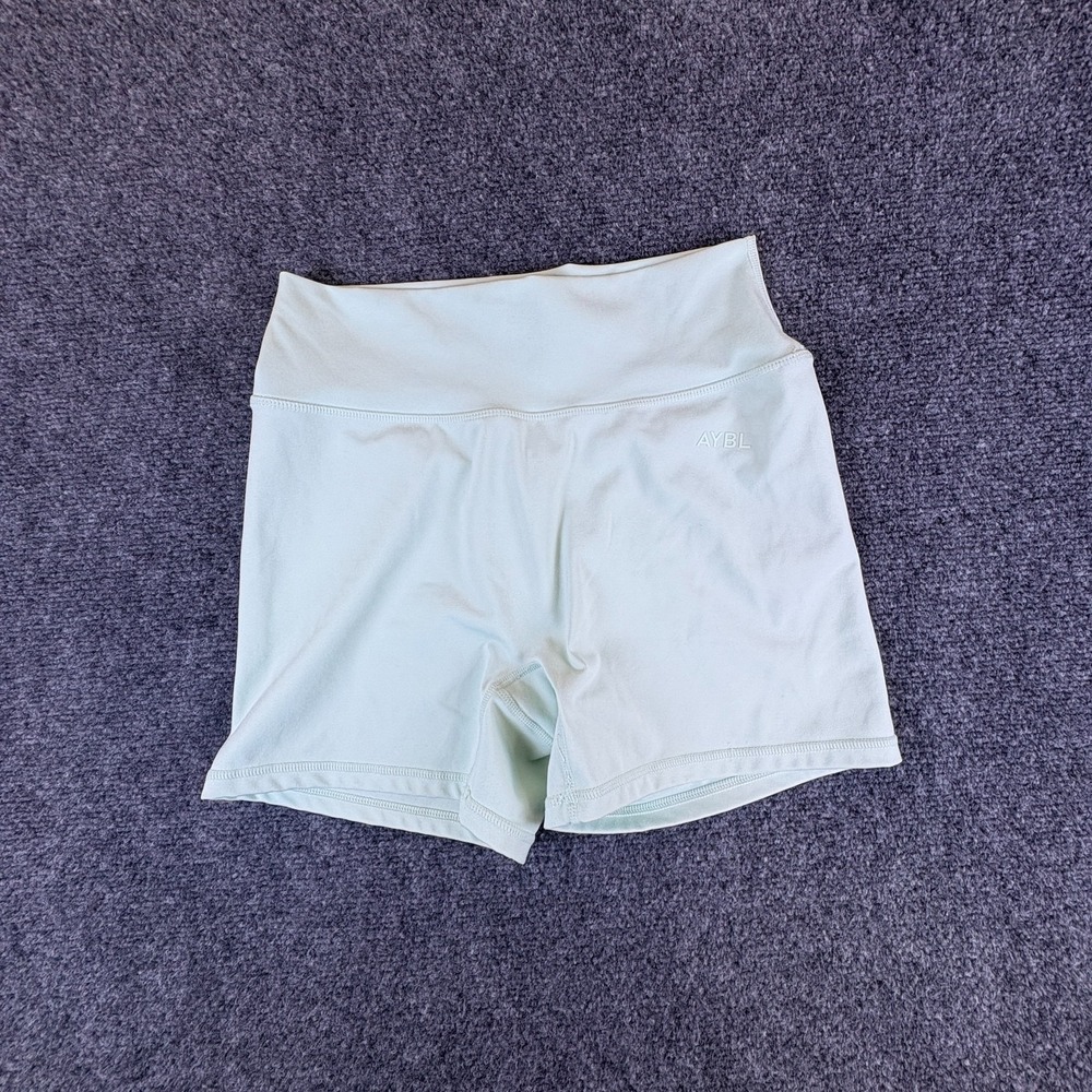 AYBL Biker Shorts Womens 24x4.5 Mint Green Seamless High Waisted Activewear